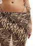 Фото #9 товара Candypants zebra print low rise maxi beach skirt in brown