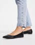 Truffle Collection Wide Fit pointed ballet flats in black