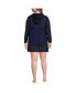 Фото #3 товара Plus Size Rayon Rib Hooded Mini Swim Cover-up Dress