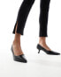 Фото #1 товара & Other Stories leather pointed heeled pumps in black