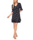 ფოტო #1 პროდუქტის Women's V-Neck Ruffle-Trim Shift Dress