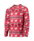 ფოტო #3 პროდუქტის Men's Red Wisconsin Badgers Ugly Sweater Long Sleeve T-shirt and Pants Sleep Set