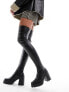 Фото #2 товара ASOS DESIGN Karma heeled cleated over the knee boots in black