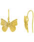 ფოტო #1 პროდუქტის Textured Butterfly Drop Earring in 18K Gold Plated Brass