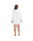 Фото #4 товара Plus Size Cotton Jersey Long Sleeve Hooded Swim Cover-up Dress