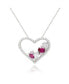 Фото #1 товара Suzy Levian New York suzy Levian Sterling Silver Cubic Zirconia Open Heart Mix Cut Cluster Pendant Necklace
