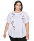 ფოტო #1 პროდუქტის Plus Size Embroidered T-Shirt, Created for Macy's