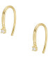 ფოტო #3 პროდუქტის All Stacked Up Gold-Tone Sterling Silver Pull Through Earrings