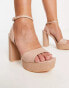 Фото #1 товара Glamorous Wide Fit espadrille platform heel sandals in beige