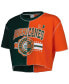 Women's Green, Orange Miami Hurricanes Colorblock Cropped T-shirt