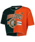 ფოტო #3 პროდუქტის Women's Green, Orange Miami Hurricanes Colorblock Cropped T-shirt