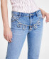 Фото #6 товара Women's Embellished-Chain Straight-Leg Denim Jeans