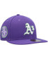 Фото #1 товара Men's Purple Oakland Athletics Lime Side Patch 59FIFTY Fitted Hat