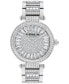 Фото #4 товара Women's Cary Silver-Tone Stainless Steel Crystal Watch 34mm