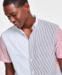 Фото #1 товара Men's Regular-Fit Colorblocked Button-Down Seersucker Shirt, Created for Macy's