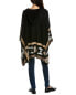 Hannah Rose Southwest Jacquard Wool & Cashmere-Blend Poncho Women's Black O/S