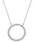 ფოტო #4 პროდუქტის Diamond Circle Pendant Necklace (1/10 ct. t.w.) in 10k White Gold