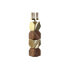 Candleholder DKD Home Decor Brown Golden Aluminium Crystal Mango wood 10 x 10 x 51,5 cm