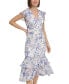 Фото #4 товара Women's Floral-Print Flutter-Sleeve Midi Dress