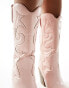 Фото #8 товара Public Desire Texas western mid ankle boot with snake print in pink
