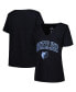 Фото #1 товара Women's Black Memphis Grizzlies Plus Size Arch Over Logo V-Neck T-shirt