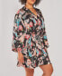 Plus Size Silky Soft Short Printed Robe