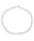 Plain Simple Western Jewelry Changing Transcalent Created Moonstone Round 10MM Bead Strand Necklace For Women Silver Plated Clasp 16 Inch