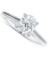 ფოტო #1 პროდუქტის Diamond Oval-Cut Cathedral Solitaire Engagement Ring (5/8 ct. t.w.) in 14k White Gold