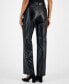 ფოტო #2 პროდუქტის Women's Faux-Leather Faux-Fly Pants