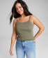Фото #1 товара Women's Ruffled-Hem Sweater Tank Top, Created for Macy's
