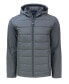 Фото #1 товара Утепленная мужская куртка с капюшоном Cutter & Buck Evoke Hybrid Eco Softshell Recycled Full Zip Big & Tall