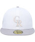 Фото #3 товара Men's White, Gray Colorado Rockies 2007 World Series Side Patch Undervisor 59FIFTY Fitted Hat