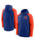 ფოტო #2 პროდუქტის Men's Royal and Orange New York Mets Authentic Collection Full-Zip Hoodie Performance Jacket
