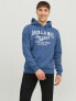 Фото #2 товара Толстовка мужская Jack & Jones JJELOGO Regular Fit 12238250 Синий флагман