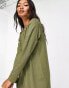 ASOS DESIGN long sleeve maxi t-shirt dress in khaki