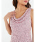 Фото #3 товара Women's Pink Cowl Neck Sequin Evening Dress