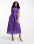 Фото #12 товара ASOS DESIGN Lace midi dress with bow back detail in purple