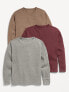 Фото #1 товара Long-Sleeve Thermal-Knit T-Shirt 3-Pack for Boys