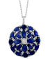 ფოტო #4 პროდუქტის EFFY® Sapphire (8-1/3 ct. t.w.) & Diamond (3/8 ct. t.w.) Cluster 18" Pendant Necklace in 14k White Gold