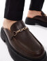 ASOS DESIGN chunky mule loafers in brown Серый, 44.5 - фото #7