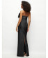 Фото #2 товара Women's Strapless Satin Column Maxi Dress with Over d Handcrafted Bow