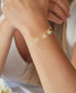 ფოტო #2 პროდუქტის Cubic Zirconia & Nano Turquoise Evil Eye Charm Bracelet in 14k Gold-Plated Sterling Silver