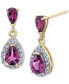 ფოტო #1 პროდუქტის Rhodolite Garnet (1-5/8 ct. t.w.) & Diamond (1/4 ct. t.w.) Drop Earrings in 14k Gold