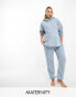 Фото #1 товара ASOS DESIGN Maternity cosy lounge borg hoodie & jogger set in blue