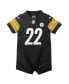 Boys and Girls Newborn and Infant Najee Harris Black Pittsburgh Steelers Game Romper Jersey