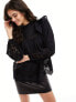 Фото #3 товара Miss Selfridge pintuck broderie victoriana blouse in black