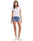 ფოტო #3 პროდუქტის Women's Contrast-Collar Short-Sleeve Top