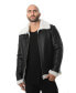 Фото #1 товара Men's Shearling Aviator Jacket, Silky Black with White Curly Wool