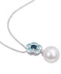 ფოტო #3 პროდუქტის Cultured Freshwater Pearl (11mm) & Blue Topaz (1-3/5 ct. t.w.) 18" Pendant Necklace in Sterling Silver