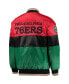 Men's Red and Black and Green Philadelphia 76ers Black History Month NBA 75th Anniversary Full-Zip Jacket